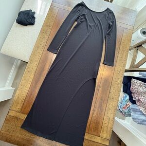 Halloween Black Long Sleeve Maxi Dress